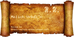 Melich Urbán névjegykártya